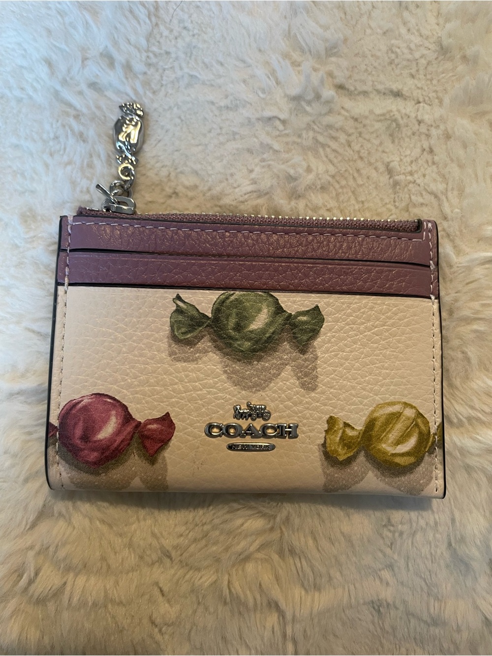 Coach Candy-Print Leather ID Card Case - Pink, White, Multicolor